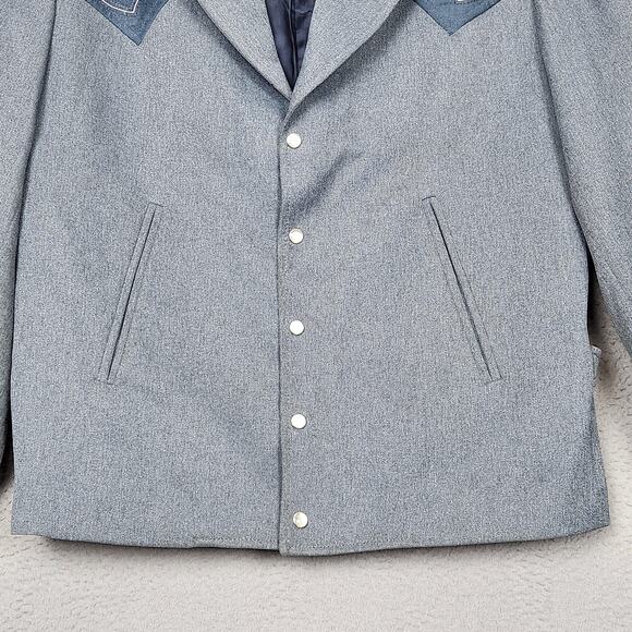 Circle S Jacket Mens 36R Gray Western Snap Front Embroidered Yoke Made USA - Picture 6 of 14
